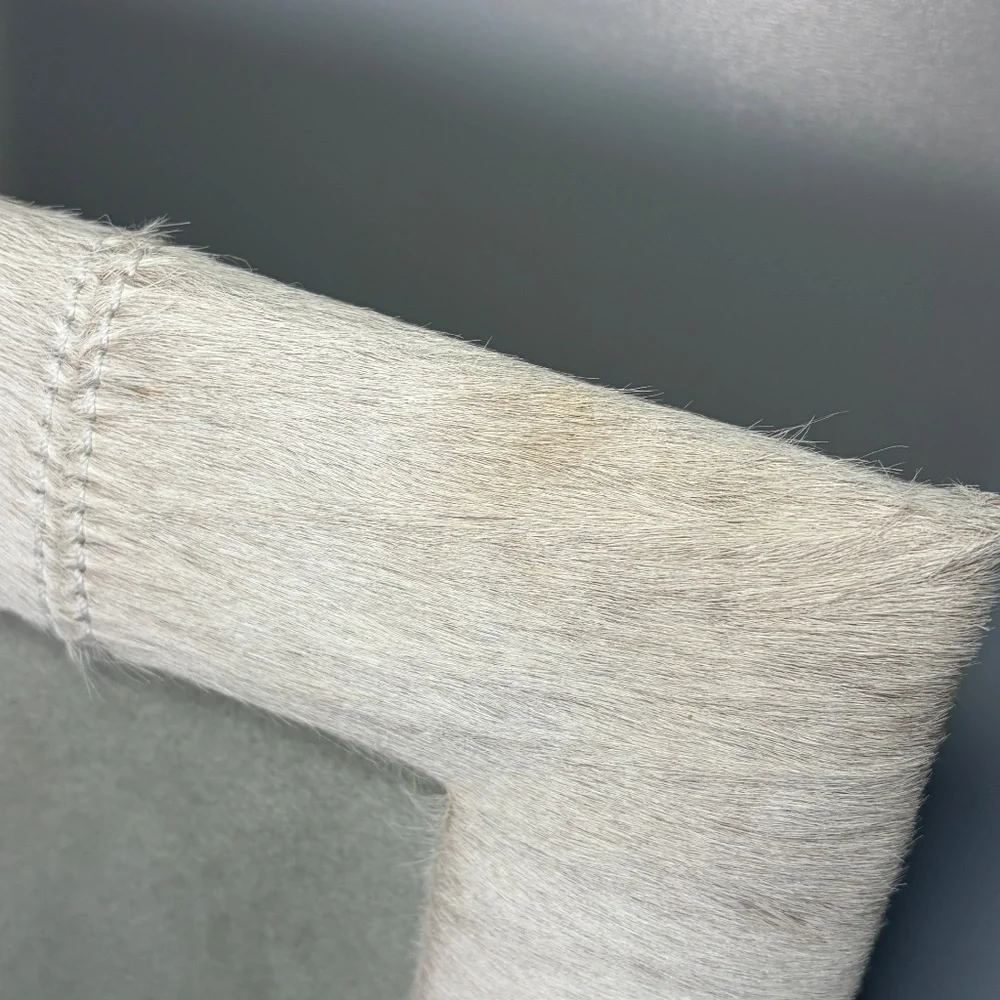 Set of 2 Gray Cream Natural Cowhide Photo Picture Frame 8 x 10. 9.5 x 7.5 - NWOT